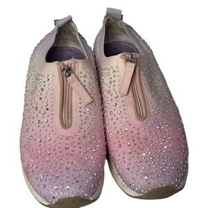 Reaction Kenneth Cole Cameron‎ Zip Sneaker Rhinestone Ombre Pink Purple Sz 9